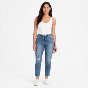 Lucky Brand Lolita Jeans Size 12 12/31 Skinny Stretch Raw Hem Ankle